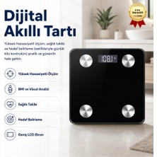 Hzl Telefon ile Uyumlu Akıllı Yağ/kas Ölçer Fonksiyonlu Vücut Analizli Dijital Baskül Tartı