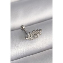 Lumina 316L Çelik Gümüş Renk Zirkon Taşlı Dal Tragus Piercing
