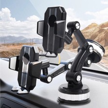 İn3dex Store Universal Çok Fonksiyonlu Araç Içi Telefon Tutucu - 360° Dönebilen, Vakumlu ve Ayarlanabilir