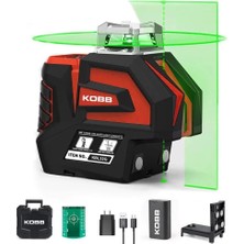 Kobb KBL32G Profesyonel Li-Ion Yatay 360° ve Dikey Otomatik Hizalamalı Yeşil Nokta Şakül ve Yeşil Çapraz Çizgi Lazer