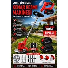 Cetherr German 4020F 5 Pilli Şarjlı Ot Çim Biçme Kenar Kesme Makinesi 22V Güç ve 7 Başlık ile