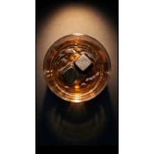 Hs Stone 18'li Bazalt Viski Soğutma Taşı Seti - Doğal Whisky Stones - İçecek Soğutucu Taş - Kese Dahil - 2x2x2 cm