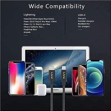 YF Tekstil Ambalaj Horizontal 20W Type C To Lightning 1 Metre iPad Hızlı Şarj ve Data Kablosu Space Gray