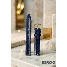Beroo Straps 14MM Ultra Premium Özel Seri Çift Bombeli Hakiki Deri Saat Kordonu | Klasik Lüks Saat Kayışı | Paslanmaz Çelik Tokalı
