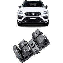 CME PARTS Seat Ateca 2016-2024 Uyumlu Ön Sol Kapı Dörtlü Cam Açma Düğmesi Krom Detaylı 5G0959857C