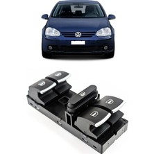 CME PARTS Vw Volkswagen Golf 5 Mk5 2004-2008 Uyumlu Ön Sol Kapı Dörtlü Cam Açma Düğmesi Krom Detaylı 5K4959857