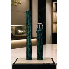 Beroo Straps 12MM Diamond Model Premium Hakiki Deri Saat Kordonu | Sade Minimal Tasarım Klasik Saat Kayışı | Paslanmaz Çelik Tokalı