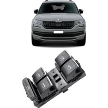 CME PARTS Skoda Kodiaq 2017-2022 Uyumlu Ön Sol Kapı Dörtlü Cam Açma Düğmesi Krom Detaylı 5G0959857C