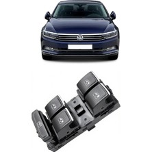CME PARTS Vw Volkswagen Passat B8 2015-2022 Uyumlu Ön Sol Kapı Dörtlü Cam Açma Düğmesi Krom Detaylı 5G0959857C