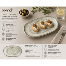 Bonnami Bonna Odette Olive Gourmet Oval Kayık Tabak 19 cm