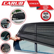 Carub Esnek Lastikli Araba Yan Cam Perdesi 2 Adet (85X60 Cm) – Oto Güneşlik ve Sineklik Tülü