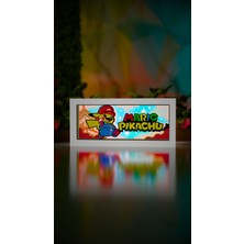 Jade Produck Mario Pikachu LED Işık Kutusu Rgb Kumandalı 3D Dekoratif Gece Lambası 21X10 cm