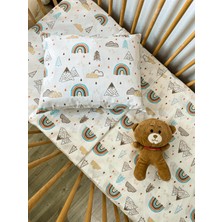 Ozz Baby Anne Yanı Park Beşik Yatak %100 Pamuk 70X120 Bebek Nevresim Takımı Lastikli Çarşaf (70X120X) Yastık Kılıfı (35X45)