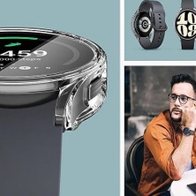 YF Tekstil Ambalaj Galaxy 6 ile Uyumlu 44MM Tam Kapatan Çerceve 44MM Önü Kapalı Tasarım Silikon Kılıf Çerçeve Darbe ve Çiziklere Karşı Koruma (Siyah)