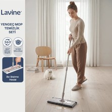 Lavine Yengeç Mop Temizlik Seti Mandallı Mop Klipsli %100 Mikrofiber Bez İle Birlikte