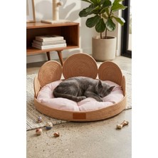 Reyo Max Design Maxie Queen Su Geçirmez Kedi Yuvası ve Köpek Yatağı Pudra – Yazlık, Rahat ve Dayanıklı Evcil Hayvan Yatağı