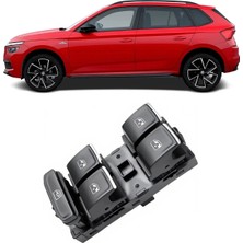 CME PARTS Skoda Kamiq 2019-2023 Uyumlu Ön Sol Kapı Dörtlü Cam Açma Düğmesi Krom Detaylı 5G0959857C