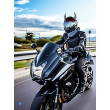 İn3dex Kask Boynuzu Büyük Boy Premium 2 Adet Motosiklet Dekoratif Aksesuarı 23CM