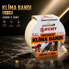 Bumy Dekoratif Klima Bandı Krem 48 mm x 18 Metre İzolasyon Bantı Bantları Klima Borusu