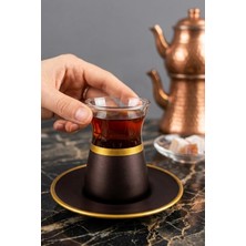 Decostyle Gold Irem Çay Seti Renkli Dekor El Yapımı Cam Paşabahçe