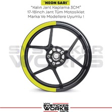 Sv Sticker Works Motosiklet Jant Kaplama Yarım Yüksek Kaliteli Folyo 1 Paket 1 Motosiklet Için Neon Sarı Renk
