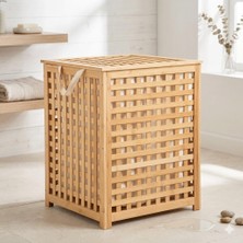 Chakra Bambu Çamaşır Sepeti 62X45 cm Doğal Malzeme ile Estetik Tasarım