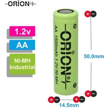 Orion 1.2V Ni-Mh AA 1500 mAh Şarj Edilebilir Kalem Pil Yüksek Performanslı Uzun Ömürlü