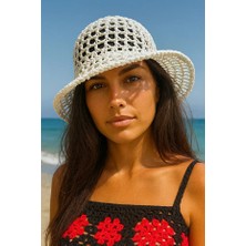Talin Handmade Hasır File Bucket Şapka (Kağıt Ip – Yetişkin Uyumlu)