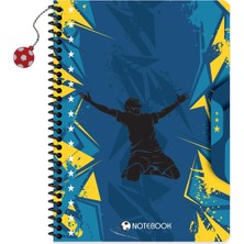 Keskin Color Keskin 16,5 x 22,5 Kareli Karton Kapak Charmlı Futbol Defter - Mavi