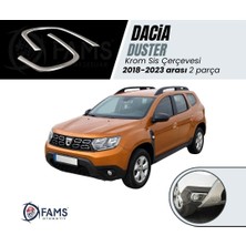 Fams Otomotiv Dacia Duster Krom Sis Çerçevesi 2 Parça 2018-2023 Paslanmaz Çelik