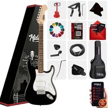 Midex RPH-30WB Gül Klavye Strat Kasa SSS Elektro Gitar Seti Siyah Renkli Premium Ses Kalitesi