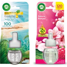 Air Wick Elektrikli Oda Kokusu Yedek Şişe Turkuaz Sular + Sakura Bahçesi, 2X19 ml