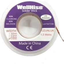 Wellhise Wh 1515 1.5 mm Lehim Çekme Teli Sökme Fitili Tüp Örgü Materyal 1.5 Metre