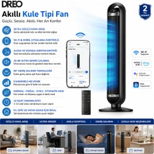 Dreo Akıllı Kule Tipi Fan Serisi, Ev ve Ofis Için Ultra Sessiz Çalışan, Uzaktan Kumandalı, Geniş Salınımlı, Zamanlayıcılı, Taşınabilir, Enerji Tasarruflu ve Güçlü Soğutucu Ayaklı Vantilatör