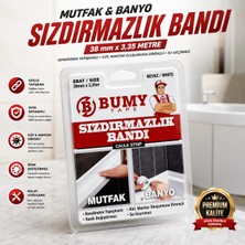 Bumy Su Geçirmez Banyo Mutfak Sızdırmazlık Bandı 38mm x 3,35 METRE Kendinden Yapışkanlı Küvet Kenar Bantı