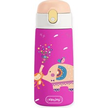 SipnJoy - Sipsquad Çocuk Su Termosu 480 ml Jolly Elephant Ergonomik Tasarım ve Paslanmaz Çelik