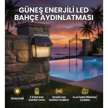 AC Aydınlatma Güneş Enerjili Sensörlü LED Bahçe Duvar Apliği – 3 Ampullü Solar Dış Mekan Aydınlatma – Suya Dayanıklı