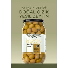 Kozoliv Doğal Ayvalık Çeşidi Çizik Yeşil Zeytin 640 gr Cam Kavanoz