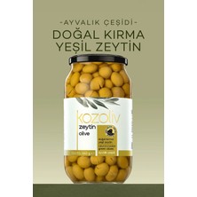 Kozoliv Doğal Ayvalık Çeşidi Kırma Yeşil Zeytin 640 gr Cam Kavanoz