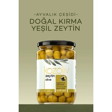 Kozoliv Doğal Ayvalık Çeşidi Kırma Yeşil Zeytin 400 gr Cam Kavanoz