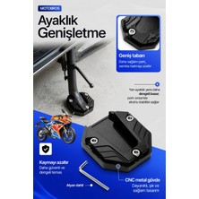 Motobros Kuba Newcity Uyumlu Yan Ayak Genişletme Aparatı Motosiklet Ayaklık Taban Siyah Cnc Metal