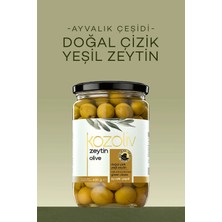 Kozoliv Doğal Ayvalık Çeşidi Çizik Yeşil Zeytin 400 gr Cam Kavanoz