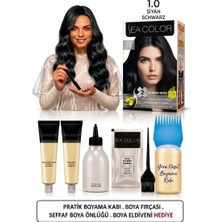 Sea Color Set Saç Boyası 1.0 Siyah 2 Li Pratik Boya Kabı