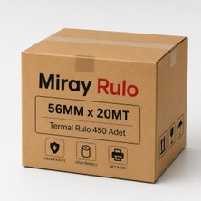 Miray Rulo 56MMx20MT - 1 Koli 450 Adet (45 Paket)- Yazarkasa Termal POS Rulosu - Yerli Üretim - Tam Metraj Garantili