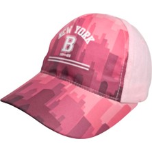 Kitti Headwear 4-8 Yaş Kız Çocuk Pembe Renk Dijital Baskılı Figürlü Şık ve Rahat Kep Şapka