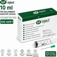 Set Inject 10ML 3 Parça Yeşil Uçlu Enjektör (300 Adet)