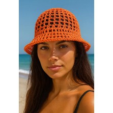 Talin Handmade Hasır File Bucket Şapka (Kağıt Ip – Yetişkin Uyumlu)