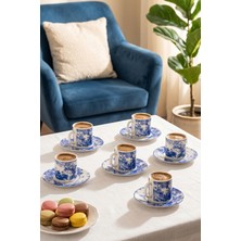 Porsima 0731 12 Parça Porselen Türk Kahve Fincan Takımı - Kahve Fincan Seti - 90ML