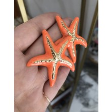 The Asel İnci Deniz Yıldızı Turuncu Küpe