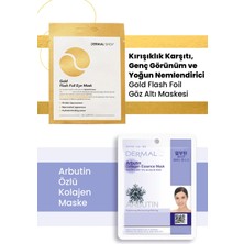Dermal 3 Katmanlı Gold Göz Maskesi 4 gr. ve Beyazlatıcı Nemlendirici ve Arındırıcı Arbutin Kolajen Maske 25 gr.